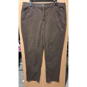 Croft & Barrow Sz 16R  Womens The‎ Effortless Stretch Pants Brown High Rise